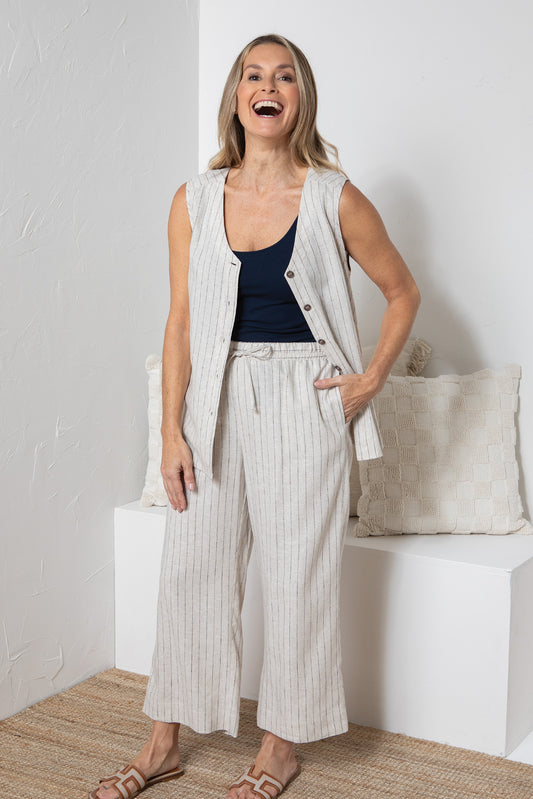 Paros Linen Cropped Pant