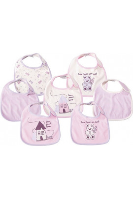 Pa1171 Girls 7pk Bibs