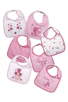 Pa1198 7 Pc Bib Set Pink