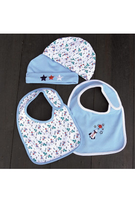 Pa1199 4 Pc Bib  AND  Hat Set Boys