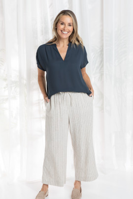 Paros Linen Cropped Pant