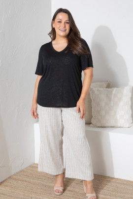 Paros Linen Cropped Pant