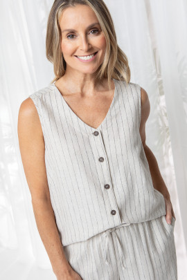 Paros Linen Sleeveless Top