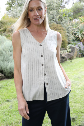 Paros Linen Sleeveless Top